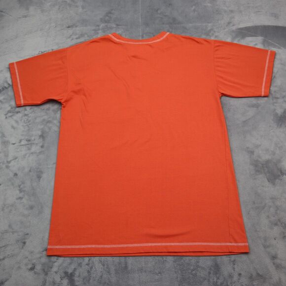 Bridge Gate Shirt Womens S Orange Short Sleeve Henley Button Pocket Knit T Shirt - Picture 10 of 15